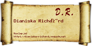 Dianiska Richárd névjegykártya